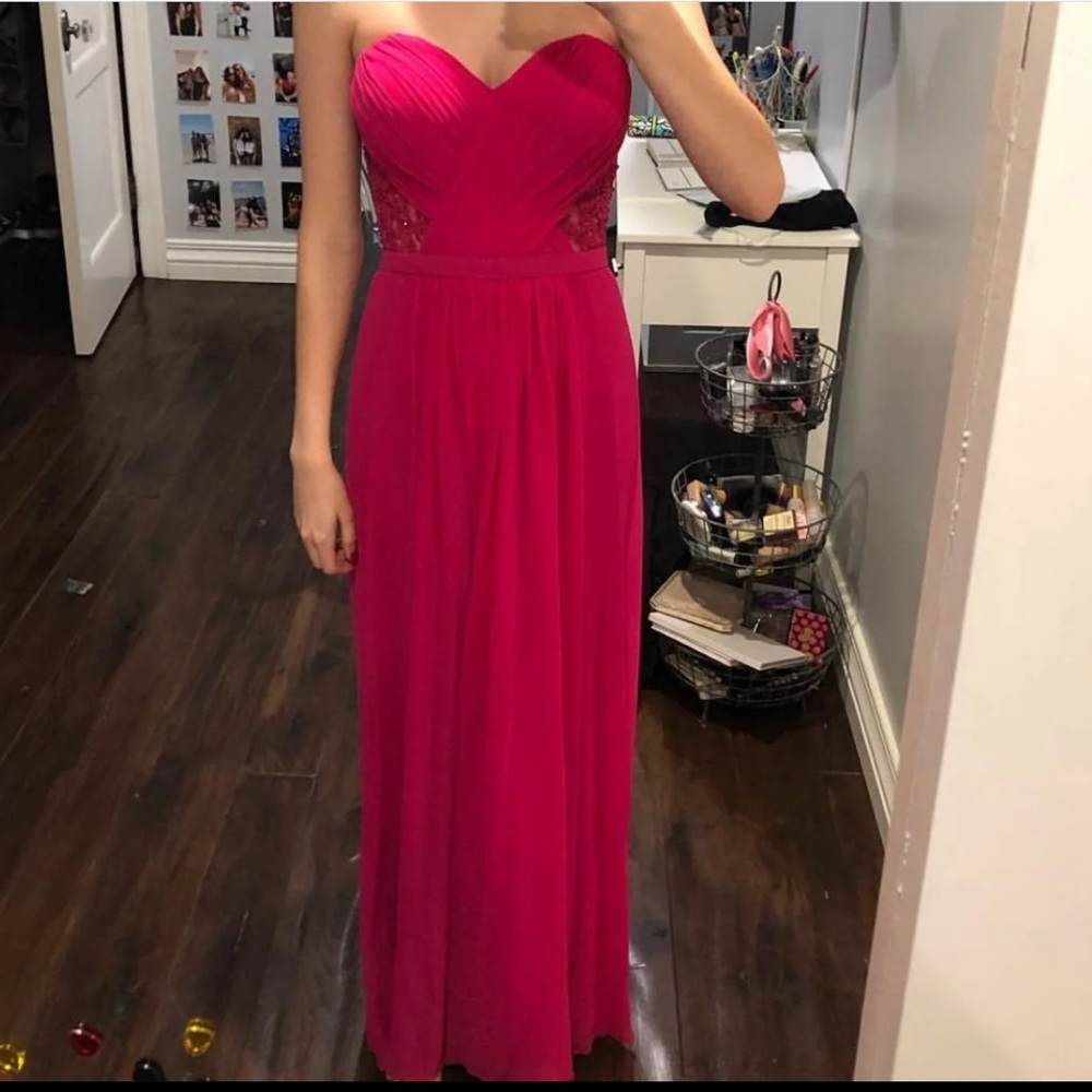 La Femme Hot Pink Prom Dress